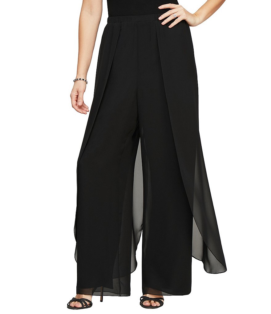 Alex Evenings Petite Size Straight Leg Flyaway Pant
