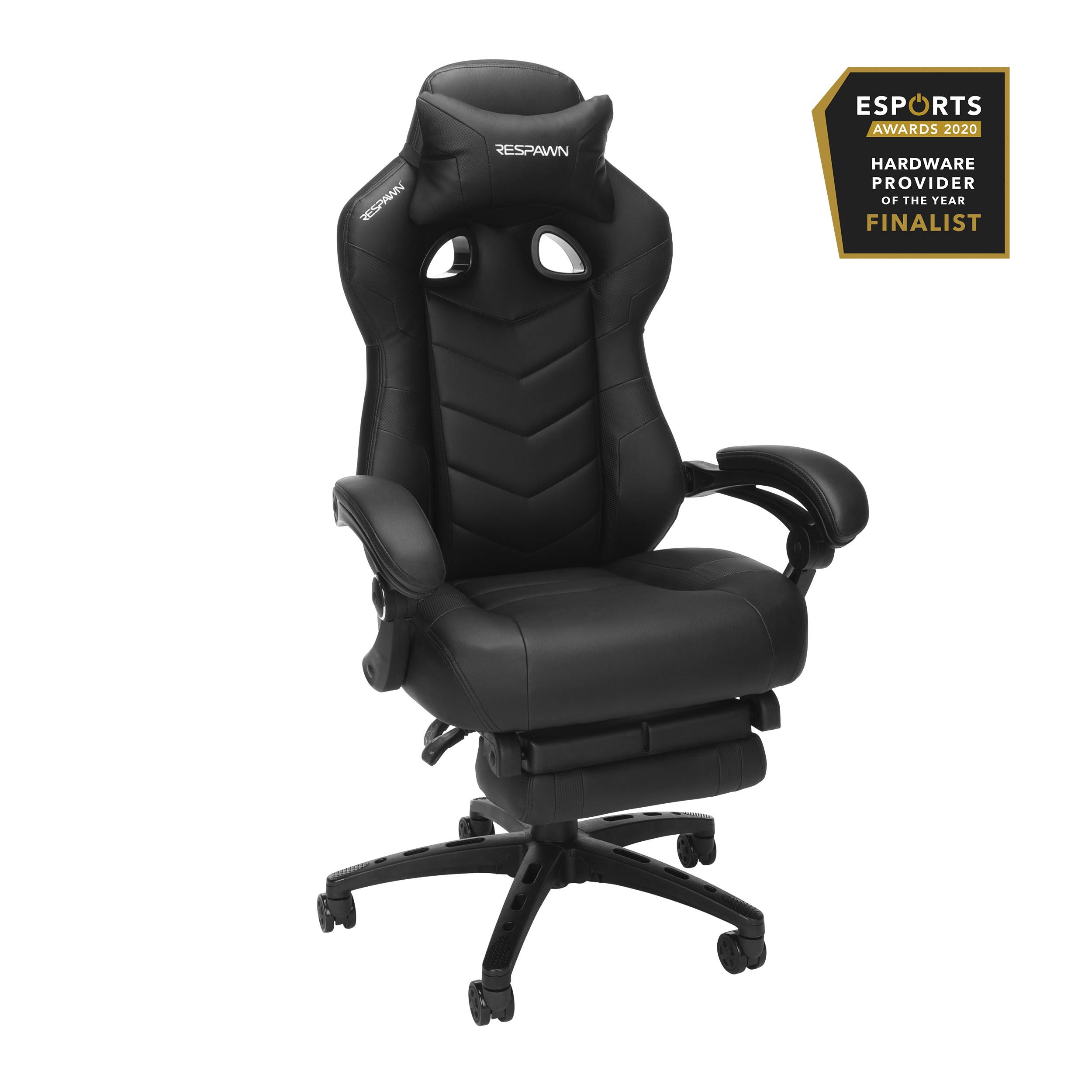 RESPAWN 110 Pro Racing Style Gaming Chair, Reclining Ergonomic Chair with Built-in Footrest, in Black (RSP-110V2-BLK)