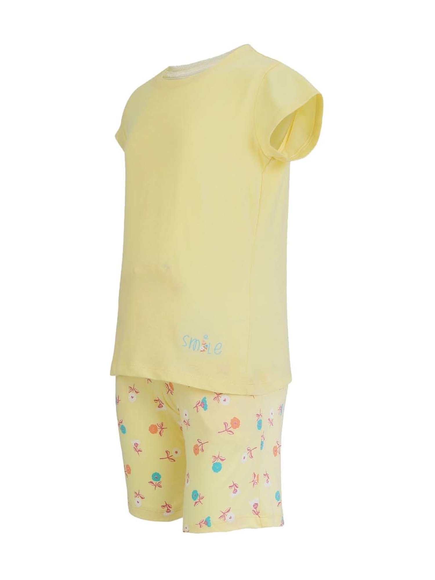 Mothercare Kids White & Yellow Cotton Printed Top Set