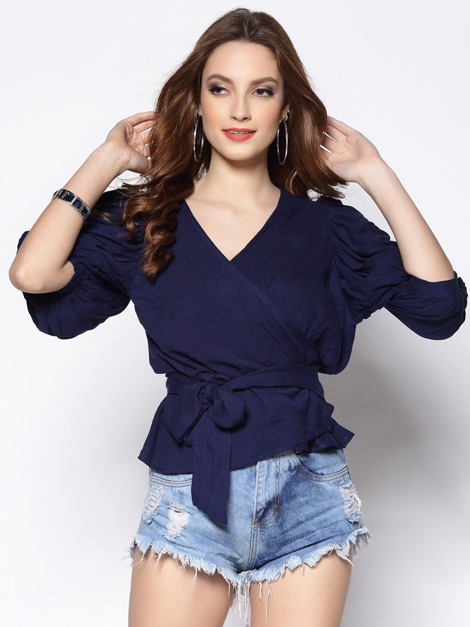 Sera Navy Regular Fit Top