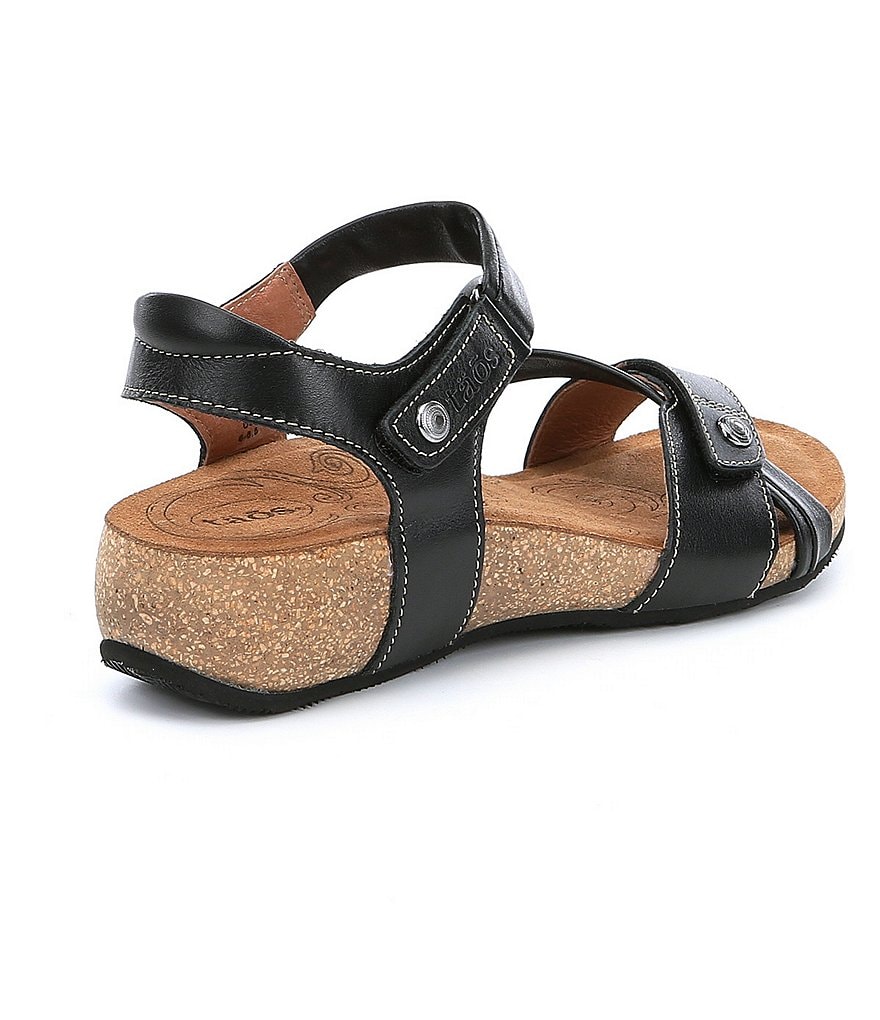 Taos Footwear Universe Banded Leather Wedge Sandals