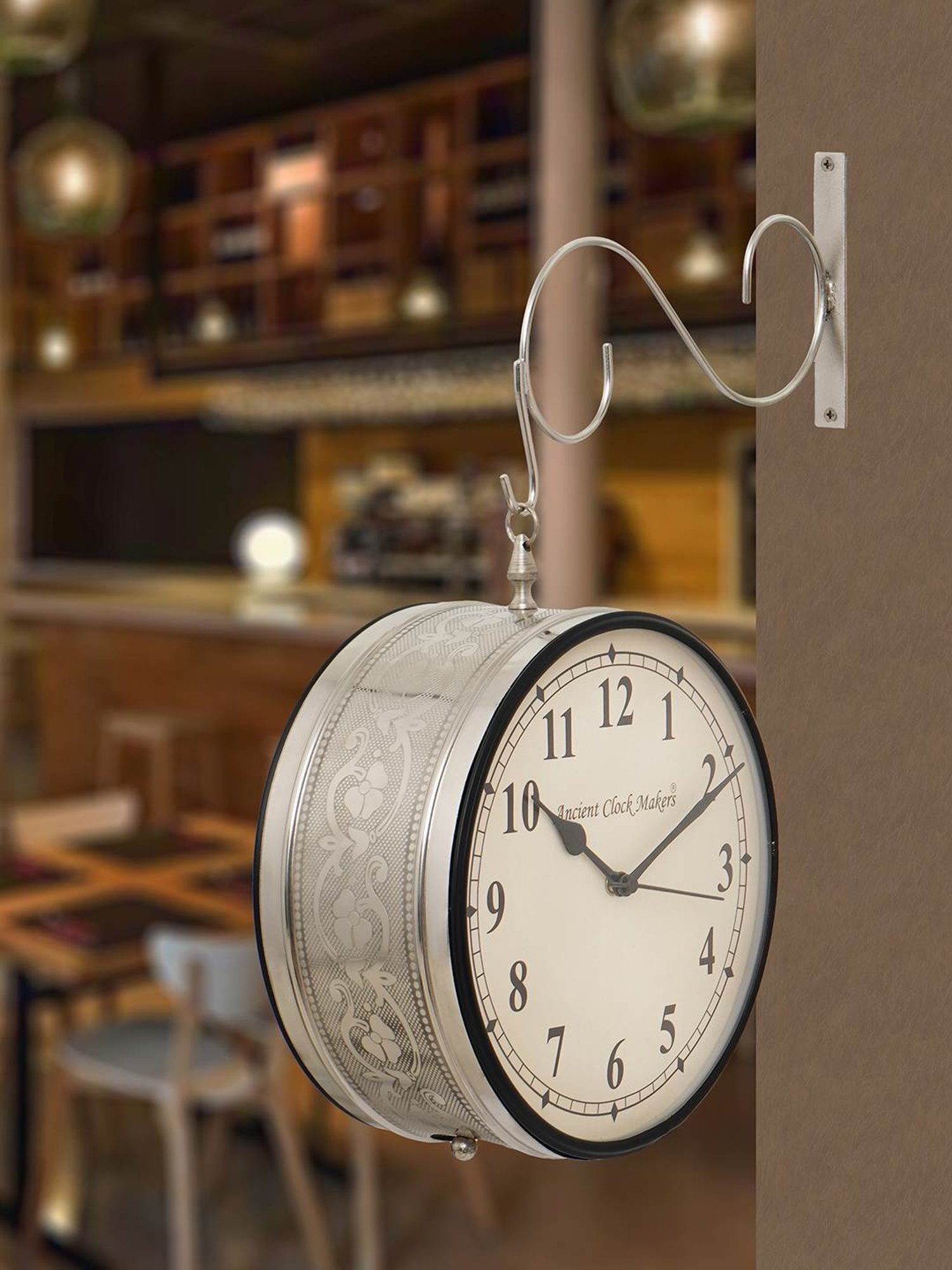 CHRONIKLE Silver Iron Wall Clock