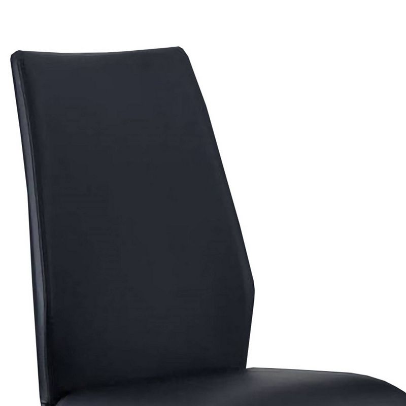 Set of 2 Z Style Side Chairs with Leatherette Seating Black - Benzara