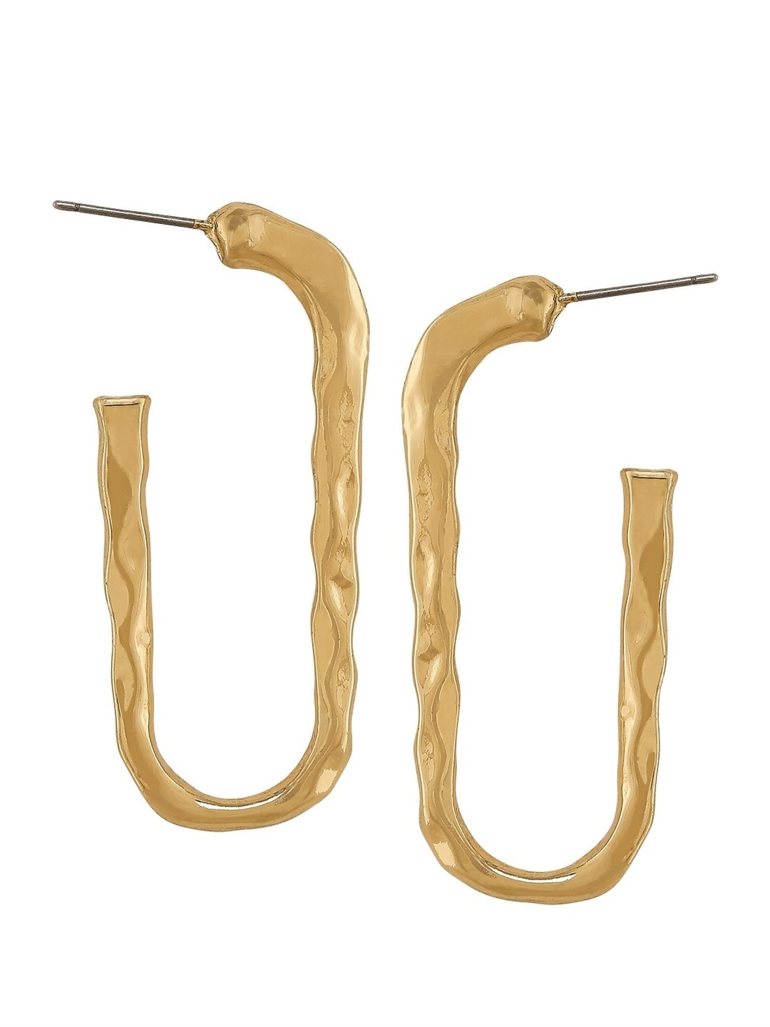 OOMPH Gold Bold Look Geometric Hoop Earrings