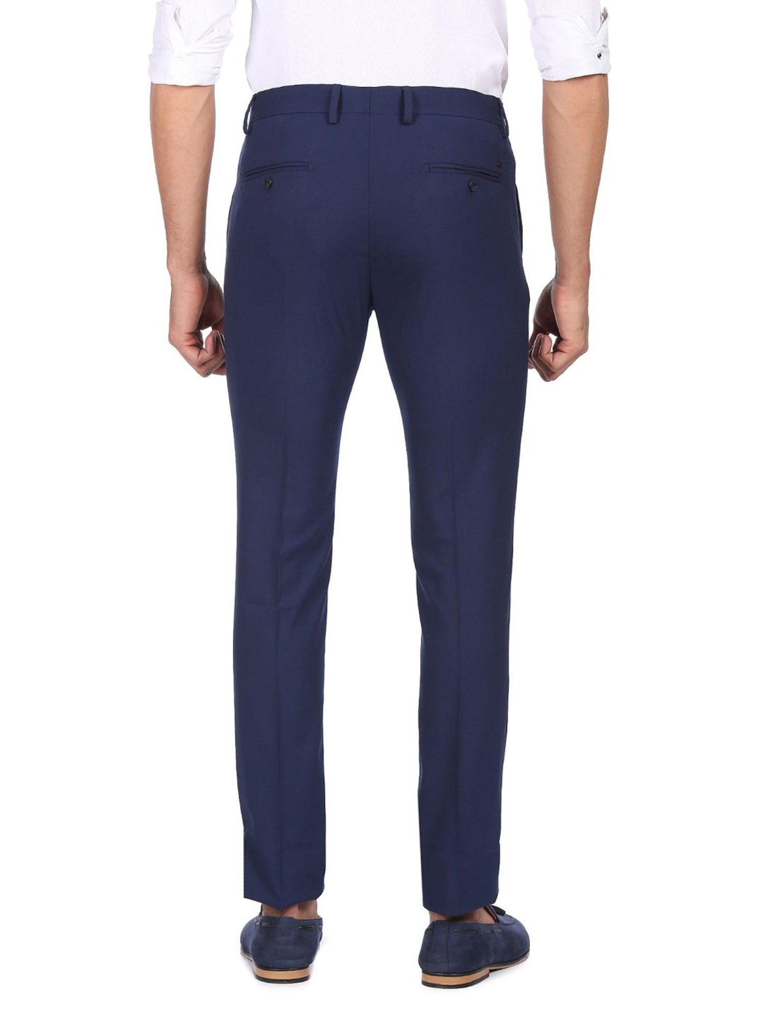 Arrow Blue Regular Fit Trousers