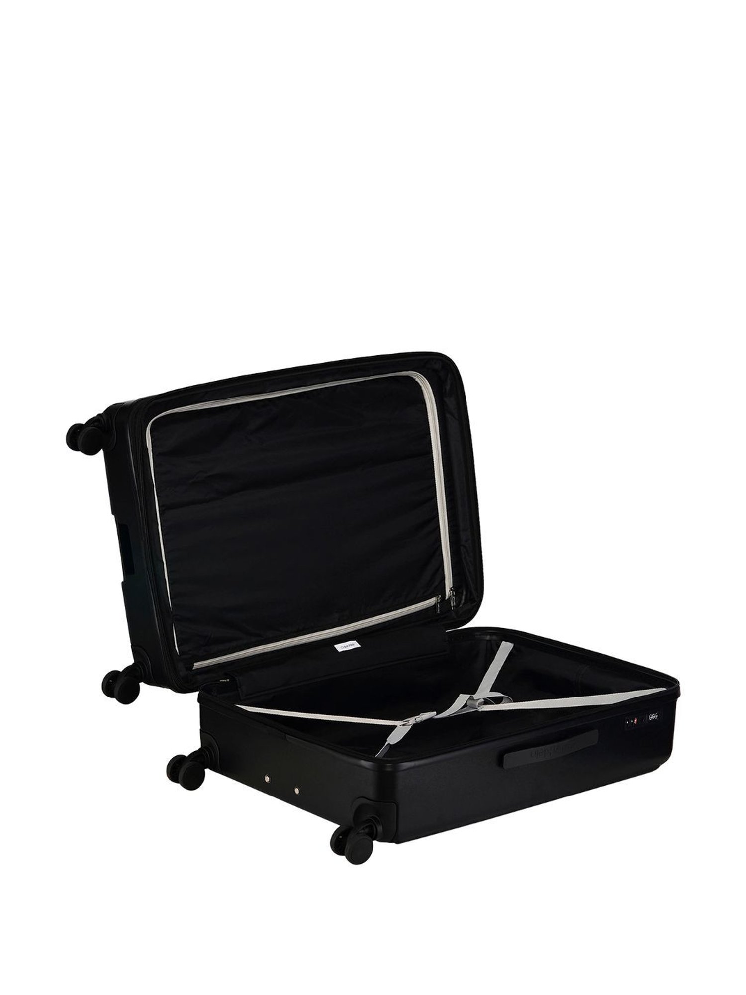 CALVIN KLEIN BLEEKER STREET Black 8 wheels Large Hard Cabin Trolley Bag