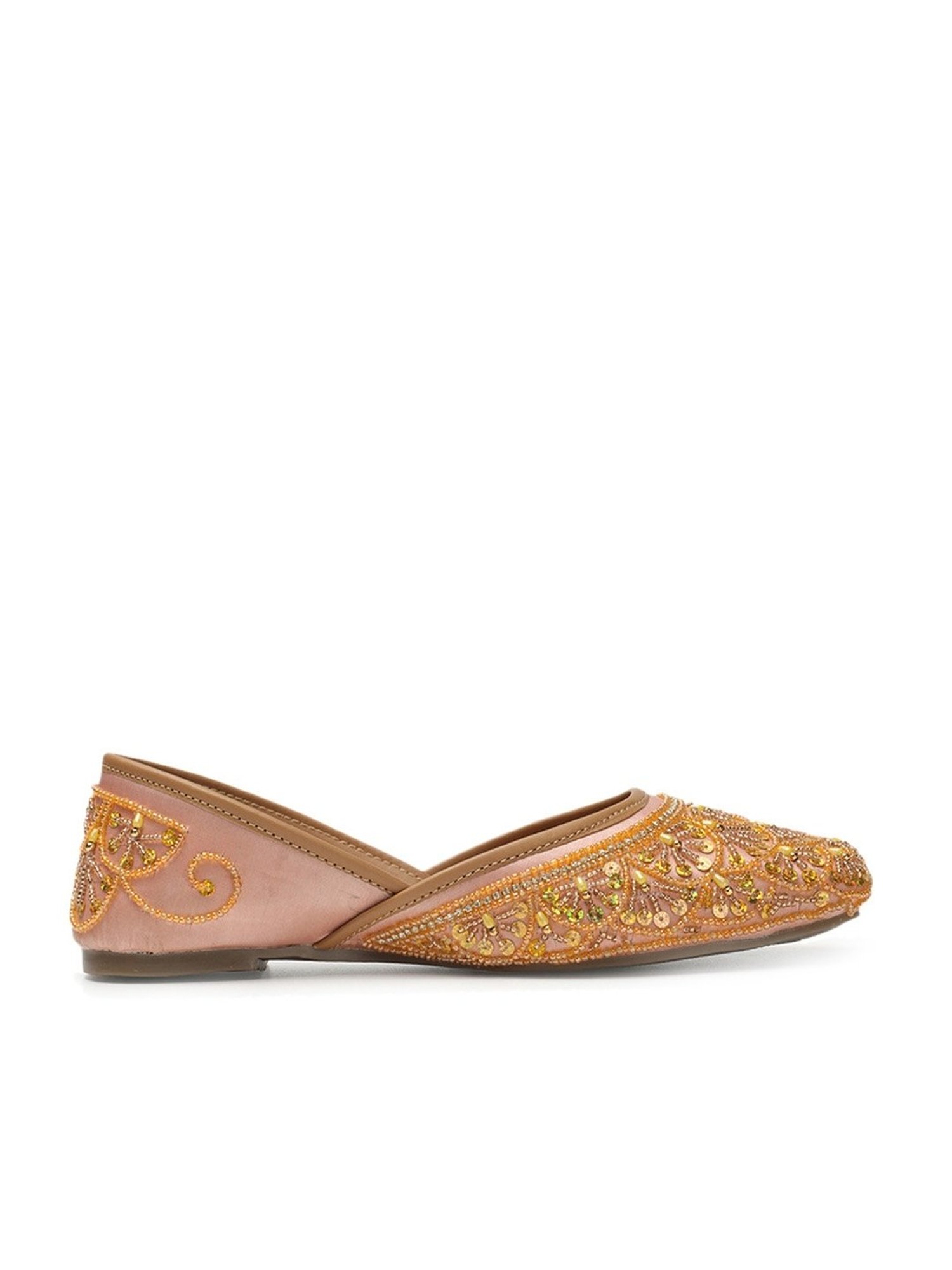 Iconics Women's Pink Ethnic Juttis