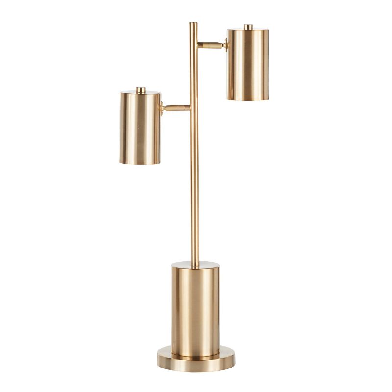 Cannes Contemporary/Glam Table Lamp with Metal Shade White (Includes LED Light Bulb) - LumiSource