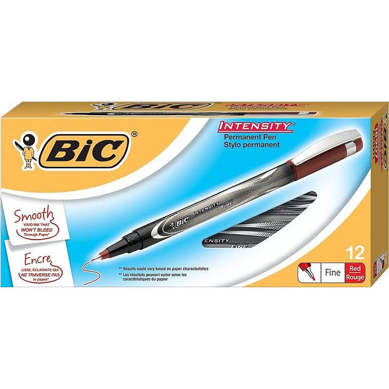 BIC Intensity Permanent Pens, Fine Point FPIN11-RD