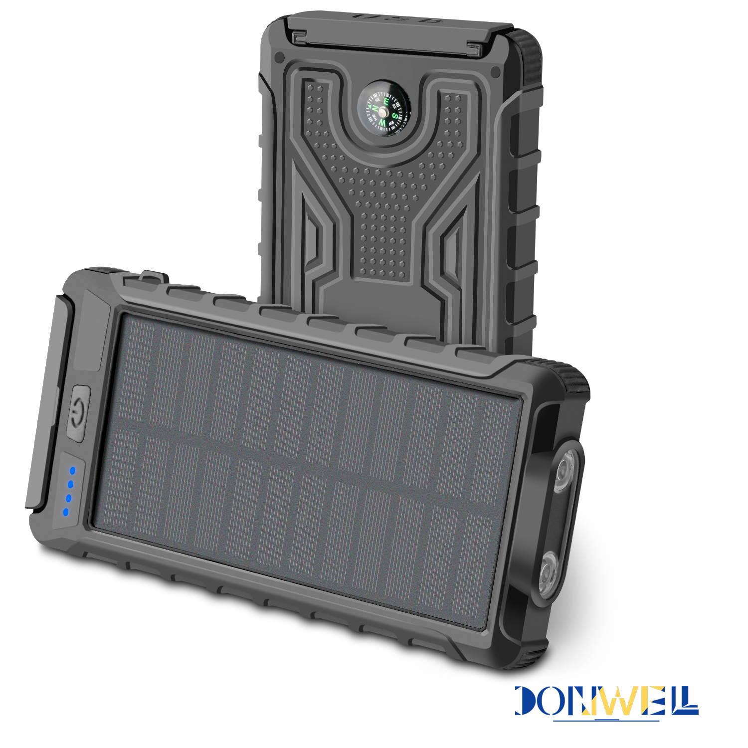 Donwell LED Light Digital Display Solar Wireless Charger High Capacity 10000mA Fast Charging Mobile Power Supply Portable Power Bank for iPhone/iPad/iPod/Samsung ,and more