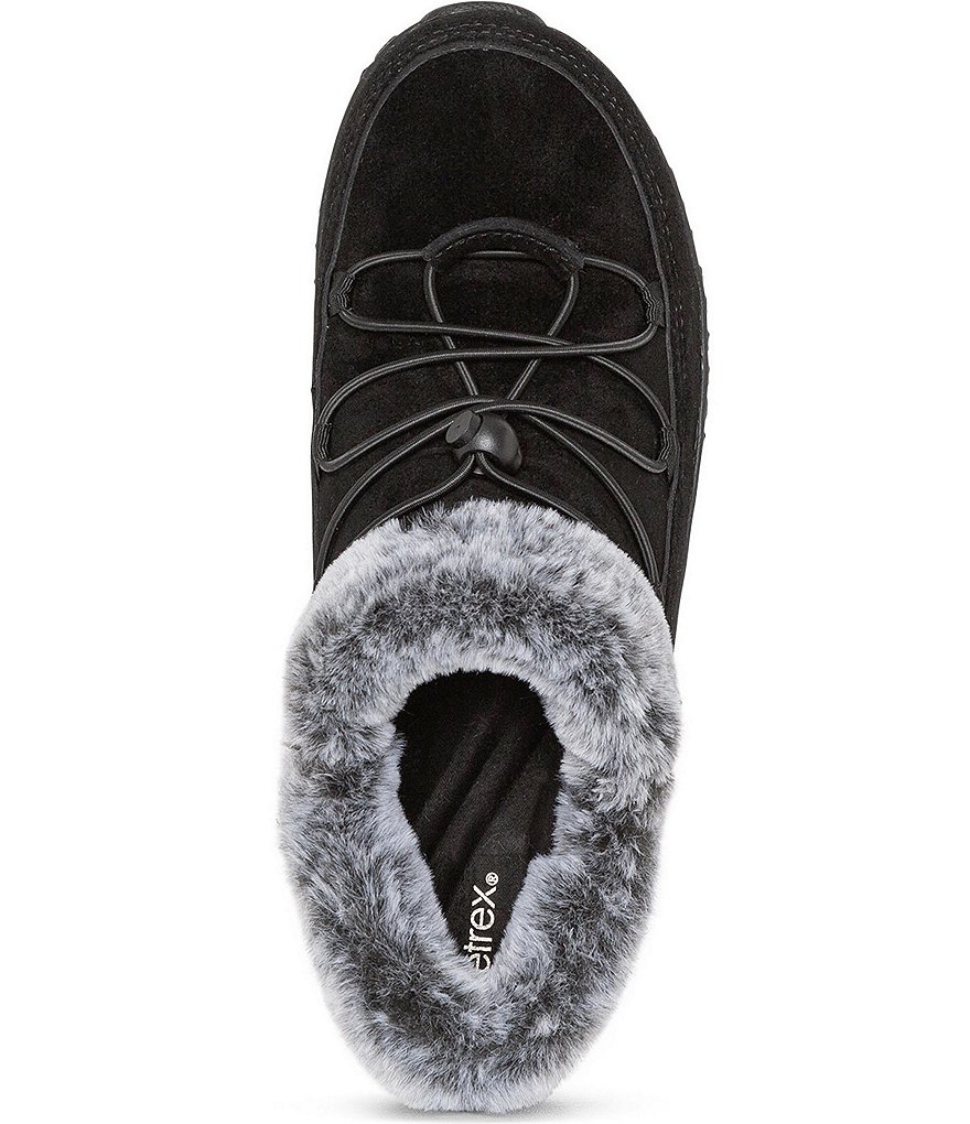 Aetrex Chrissy Waterproof Suede Faux Fur Lined Ankle Booties