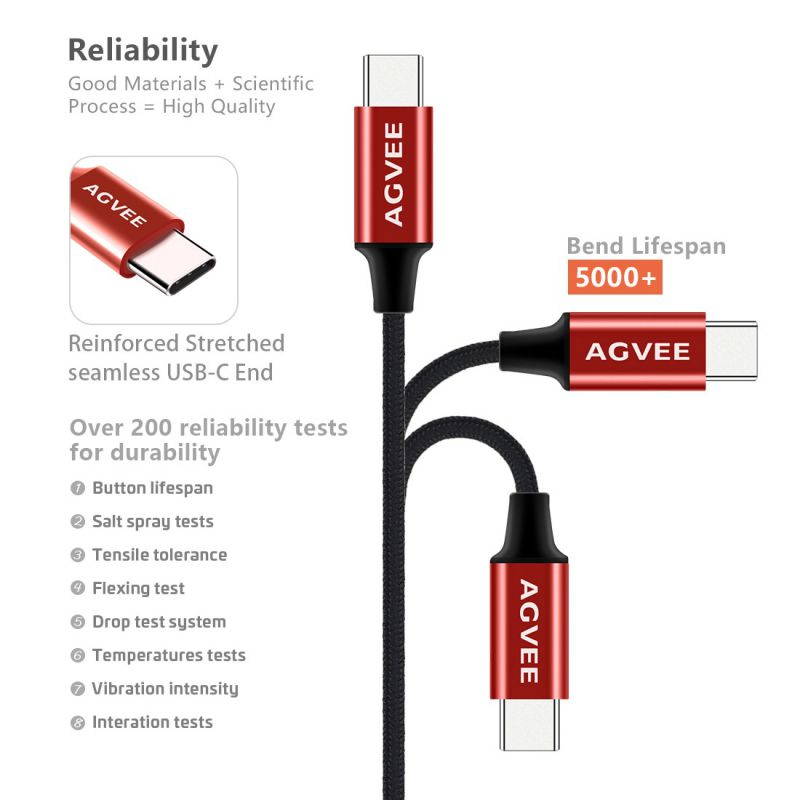 AGVEE Digital USB-C Headphones, Type-C Eabuds Active Noise Cancelling in-Ear Earphones with Mic Wired 32Bit 384Khz for Samsung S21 S20, Note 20 10, iPad Pro 2020 2018, Pixel 5 4 3 2, Red