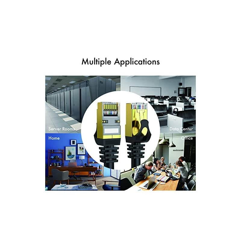 8 Ethernet Cable 10 ft Shielded 26AWG Lastest 40Gbps 2000Mhz SFTP Patch Cord Heavy Duty High Speed 8 LAN Network RJ45 Cable in Wall Outdoor Weatherproof Rated for Router Modem Gaming