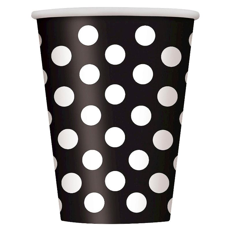 6ct Black & White Polka Dot
