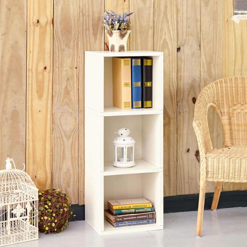 Way Basics Wynwood Eco 3-Cube Bookcase Organizer and Storage Unit White