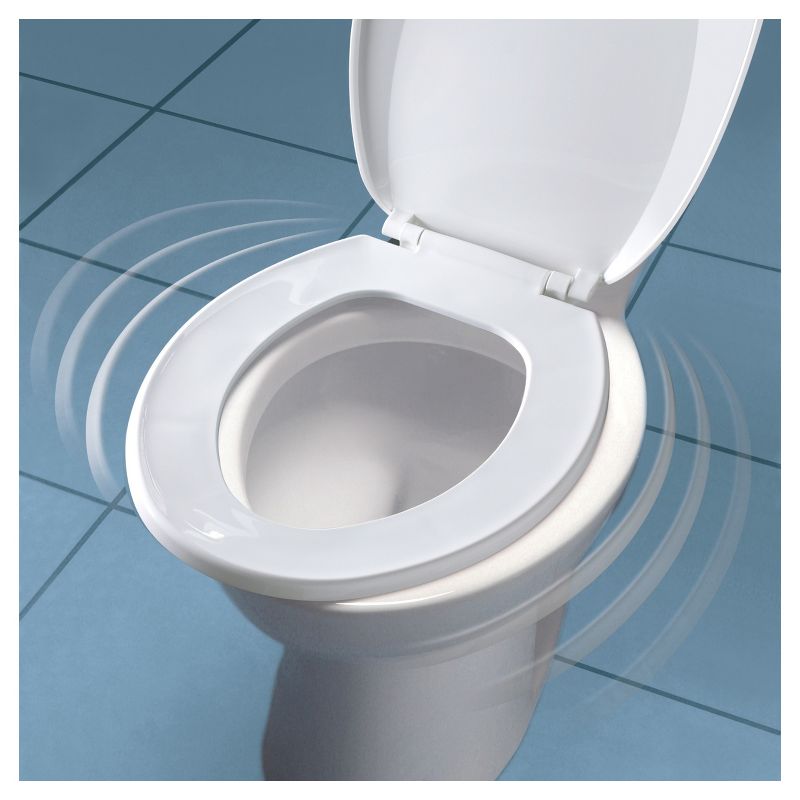 Caswell Never Loosens Elongated Plastic Toilet Seat with Slow Close Hinge White - Mayfair by Bemis
