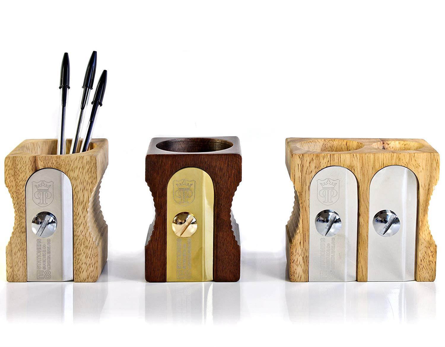 Suck UK Pencil Sharpener Desk Tidy and Stationary Holder/ Pen Pot - Perfect for Pens, Pencils, Rulers, Markers and Scissors  - Dark