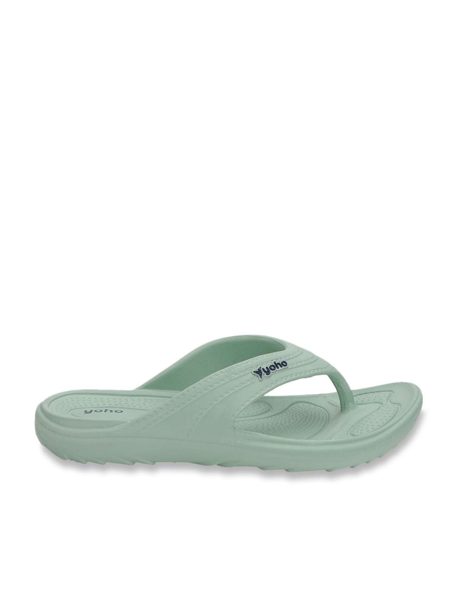 Yoho Women's Accupressure Drizzle Green Flip Flops