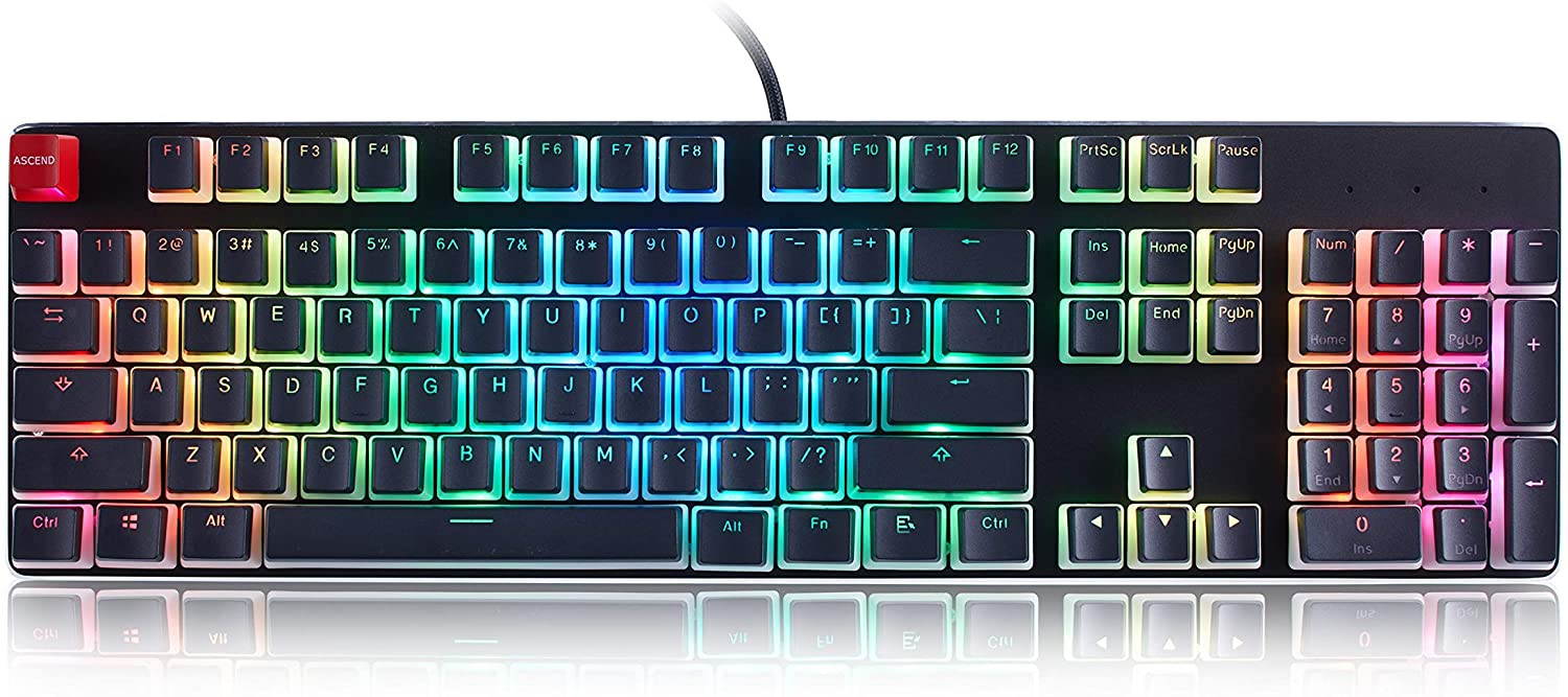 Glorious Aura Keycaps for Mechanical Keyboards - PBT, Pudding, Double Shot, Black, Standard Layout | 104 Key, TKL, Compact Compatible (Aura (Black))-Keycaps ONLY