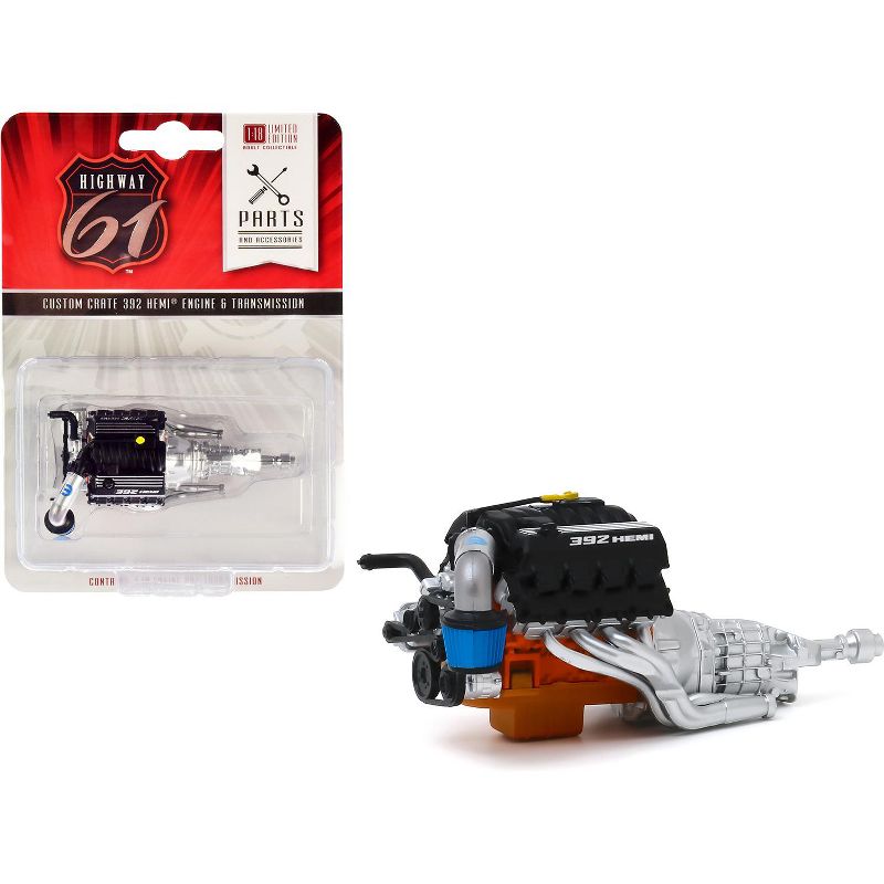 Custom Crate 392 HEMI Engine and Transmission Replica from "1971 Plymouth Barrcuda" "Graveyard Carz" (2012) TV Series 1/18 by Highway 61