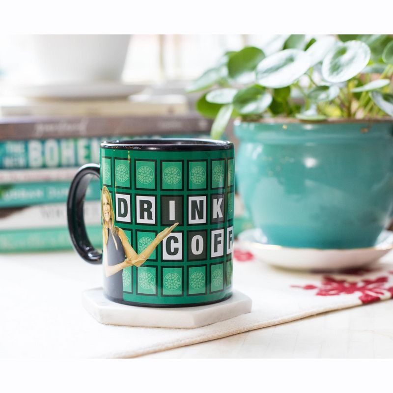 Just Funky Wheel of Fortune "Drink More Coffee" Color-Changing Mug | Holds 16 Ounces