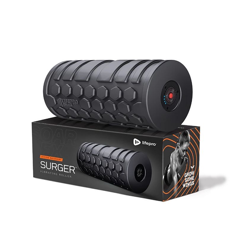 Lifepro LPSRGBLK Velocity 4 Speed Vibrating Deep Muscle Tissue Trigger Point Massage Workout Exercise Therapy Recovery Foam Massager Roller, Black