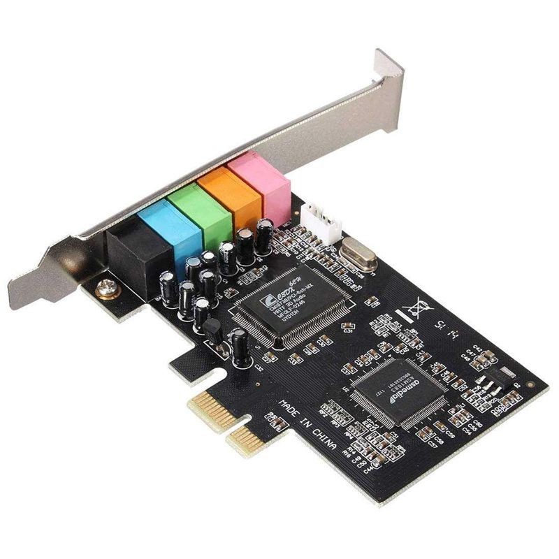 En-Labs PCIe Sound Card, 5.1 Internal Sound Card for PC Windows 10 w/ Low Profile Bracket, 3D Stereo PCI-e Audio Card, CMI8738 Chip 32/64 Bit Sound Card PCI Express Adapter
