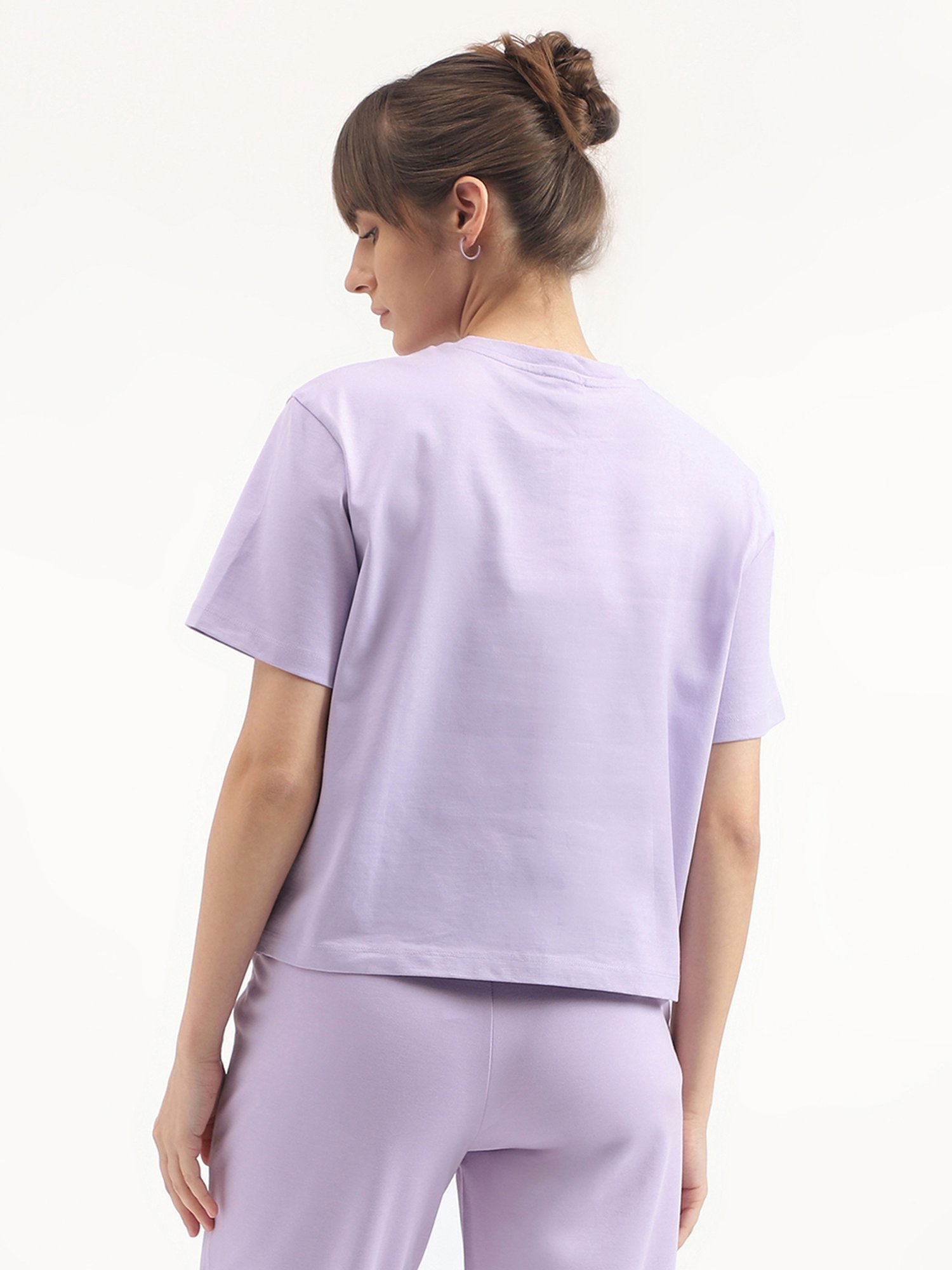 United Colors of Benetton Purple Cotton Floral T-Shirt