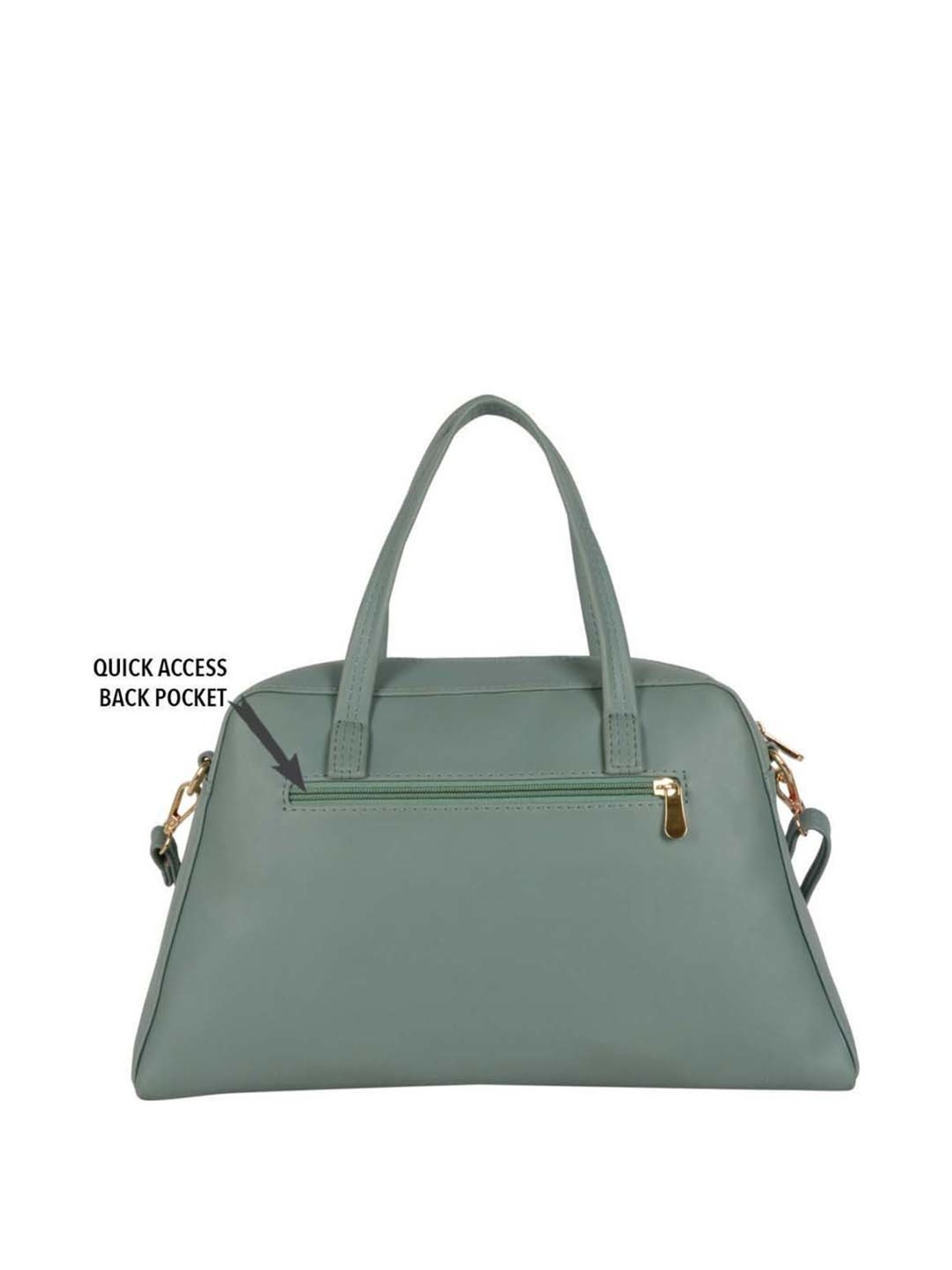 Baggit Green Solid Medium Handbag