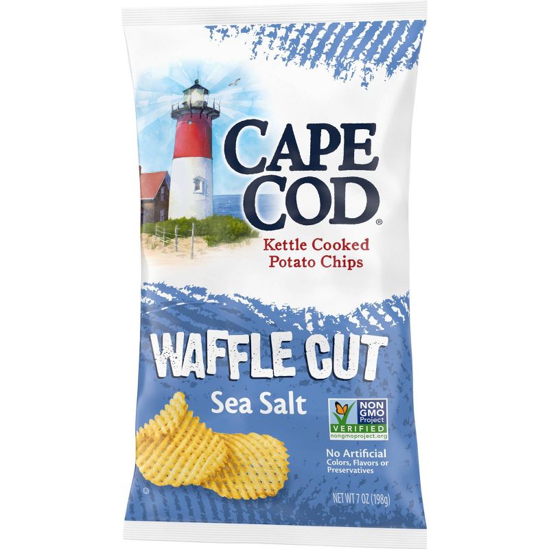 Cape Cod Sea Salt Flavored Kettle Cooked Waffle Cut Potato Chips - 7oz