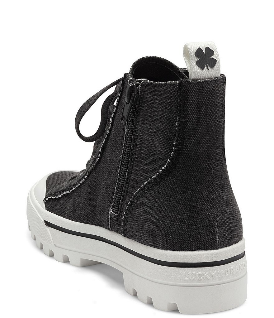 Lucky Brand Eisley High Top Lugged Canvas Lug Sole Sneakers