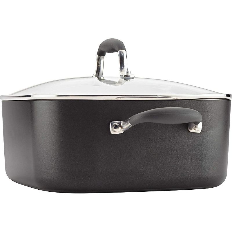 Anolon Advanced Hard Anodized Nonstick Casserole Dish/Casserole Pan with Lid - 7 Quart, Graphite Gray