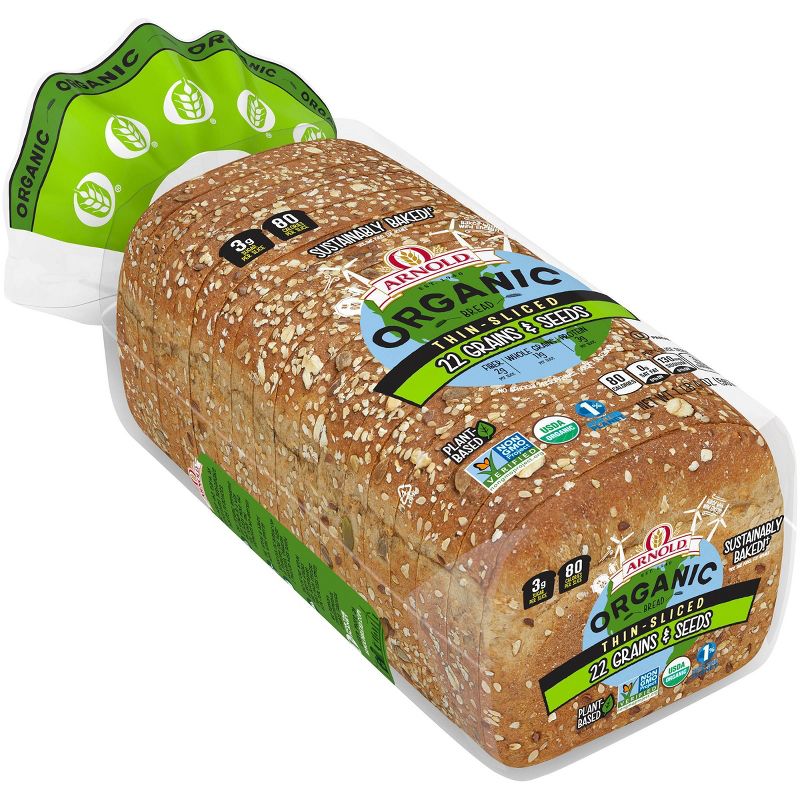 Arnold Organic Thin Sliced 22 Grains and Seeds Bread - 20oz