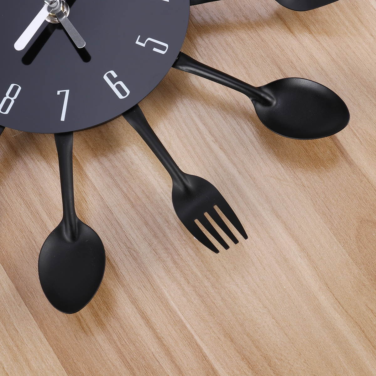Creative Wall Clock Timelike Modern Cutlery Kitchen Spoon Fork Wall Clock Mirror Wall Decal for Home Decoration(Green)