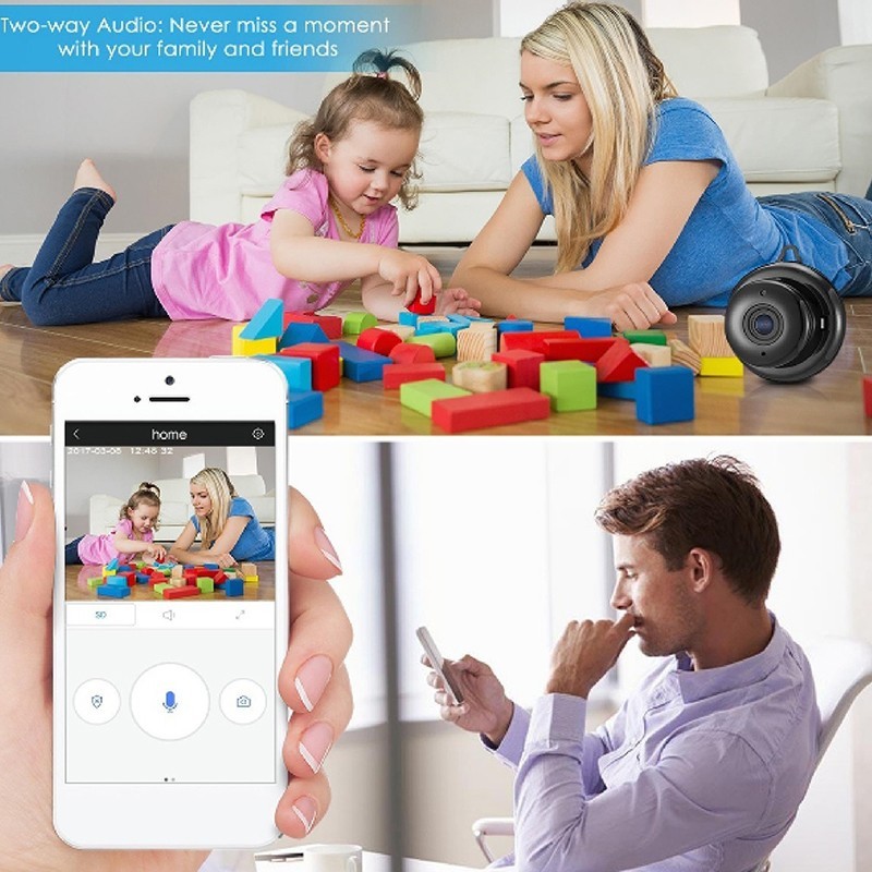 HD 720P Wireless Mini WiFi Smart Security Cloud Storage IP Camera Night Version Network Baby Monitor Two Way Radio