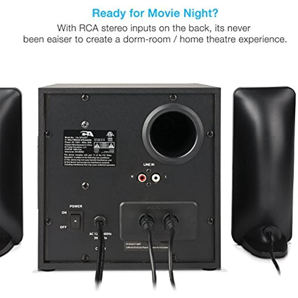 Cyber Acoustics Bluetooth Speakers with LED Lights &ndash; The Perfect Gaming, Movie, Party, Multimedia 2.1 Subwoofer Speaker System (CA-SP34BT)