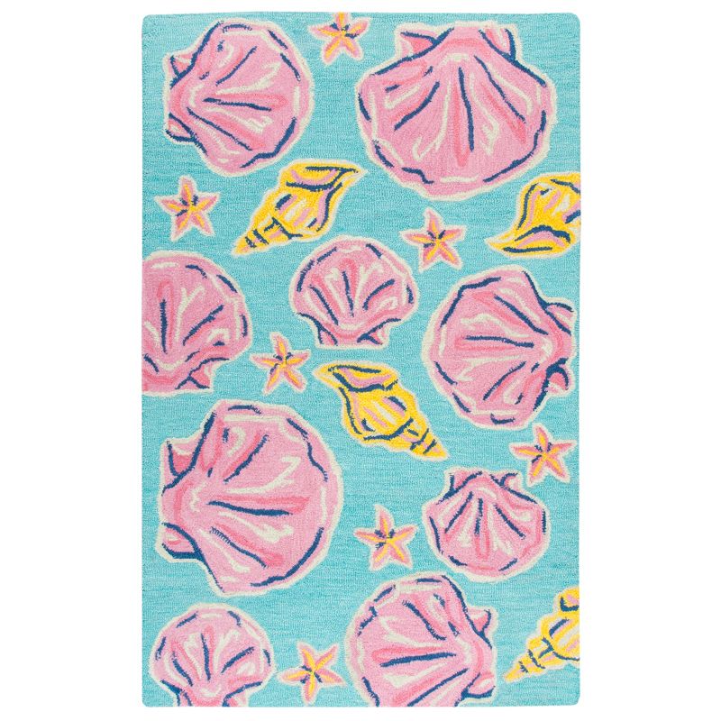 2'6"X4' Tufted Seashell Accent Rug Blue - Rizzy Home