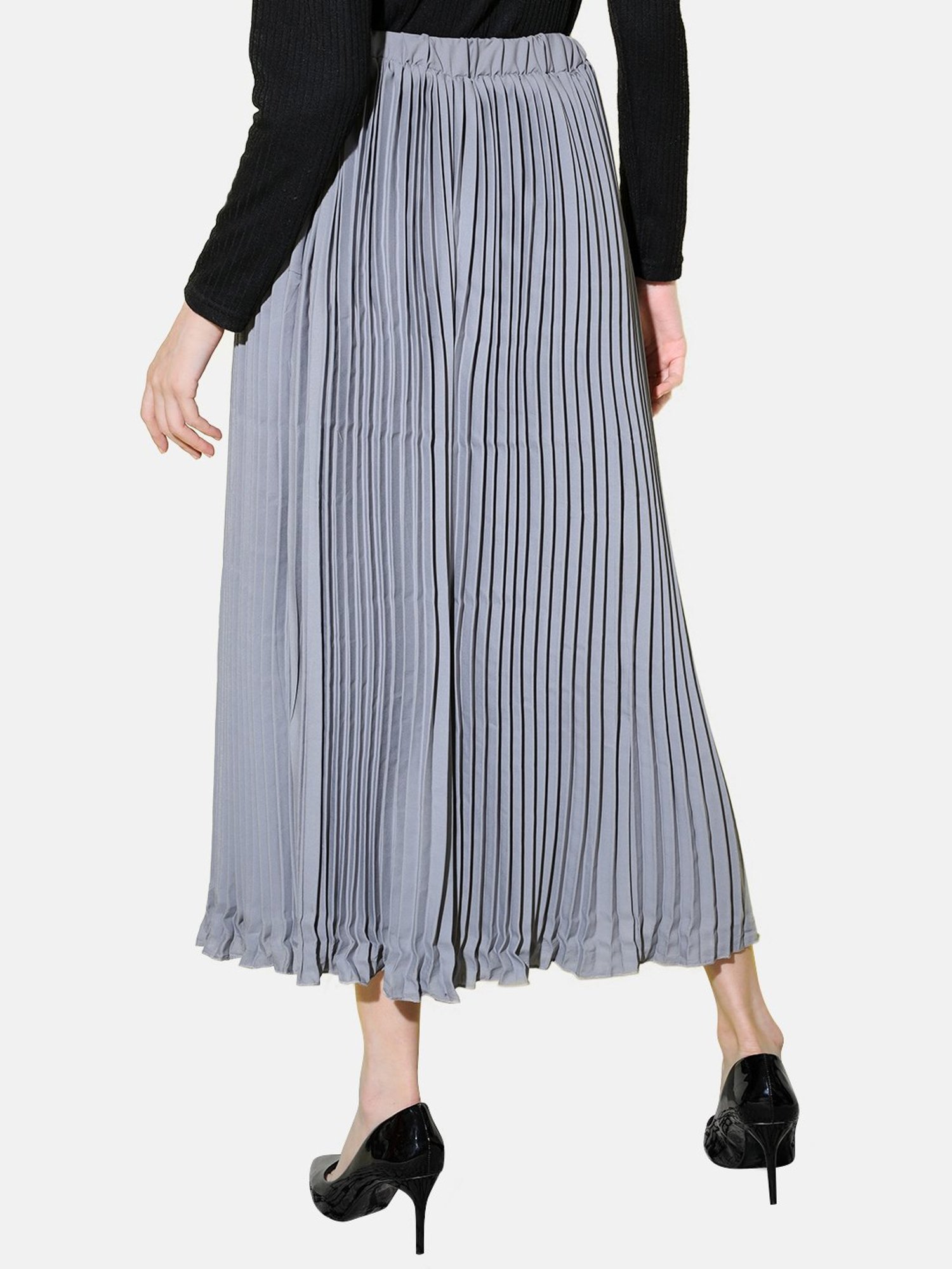 BUYNEWTREND Grey A-Line Skirt