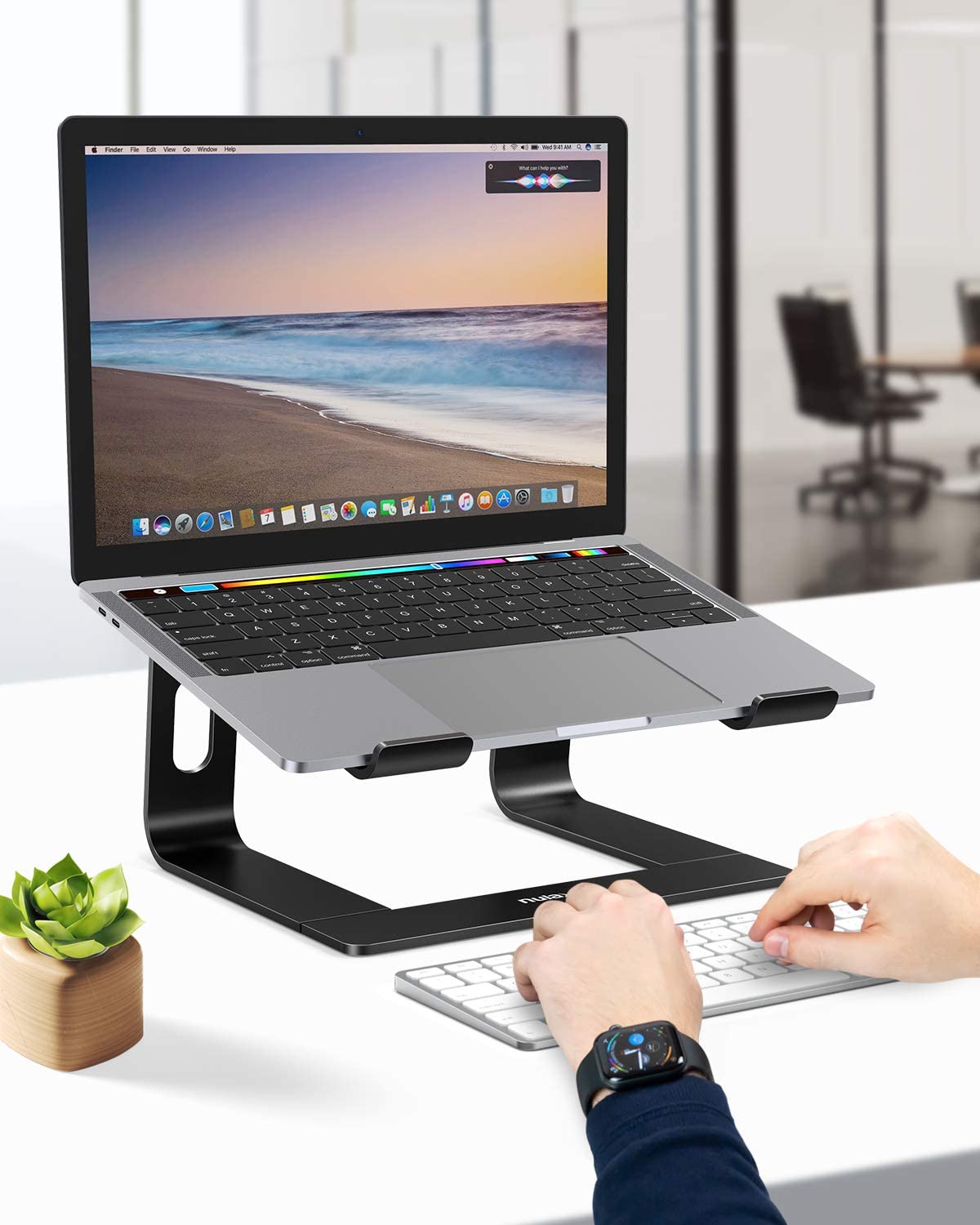 Laptop Stand, Ergonomic Aluminum Laptop Mount Computer Stand for 10-15.6" Laptops, Detachable Laptop Riser Notebook Holder Stand Compatible with MacBook Air Pro, Dell XPS, Lenovo More