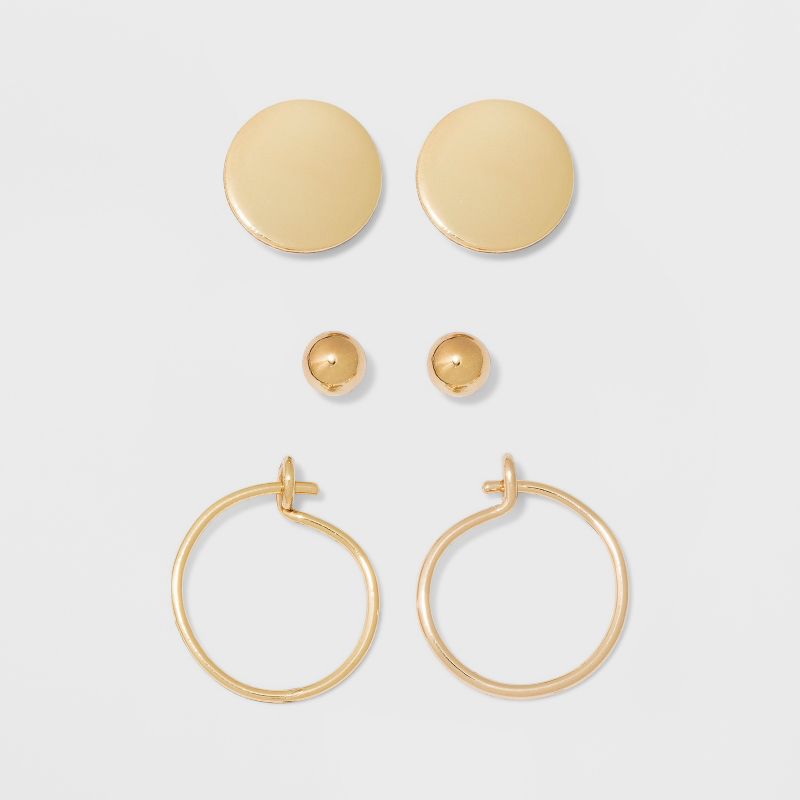 Open Drop Hoop Earrings - Universal Thread™ Gold
