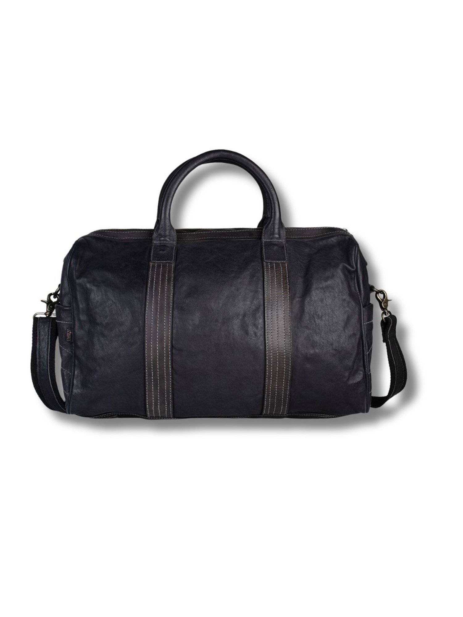 Art N Vintage Alexander Black Leather Solid Extra Large Duffle Bag