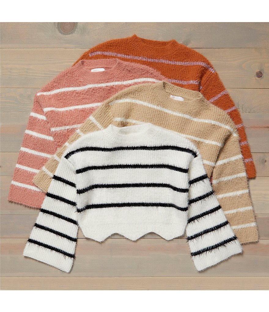 GB Girls Big Girls 7-16 Eyelash Striped Sweater