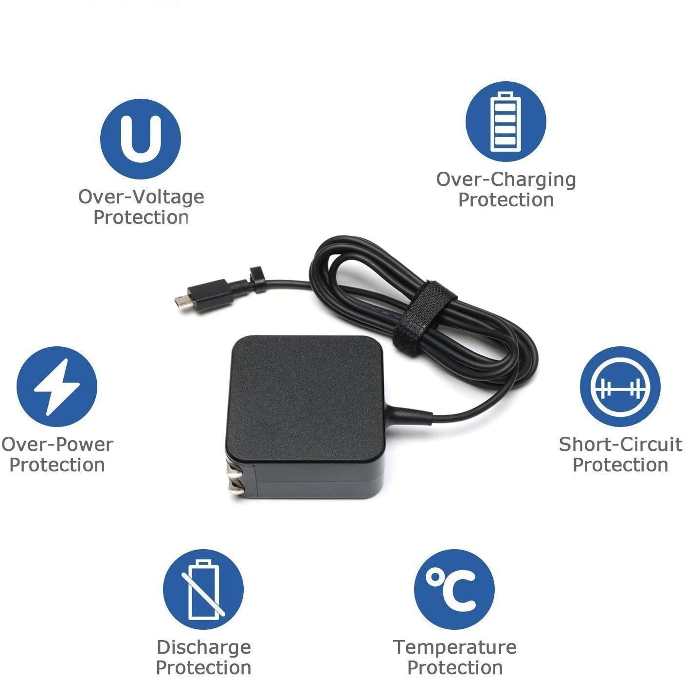 19V 1.75A 33W AC Adapter Laptop Charger Compatible for ASUS Eeebook X205 X205T X205TA x205ta-dh01 x205ta-ds01-bl;Vivobook E200 E202 E202S E200HA-UB02-GD;Transformer Book Flip Tp200sa Power Supply Cord