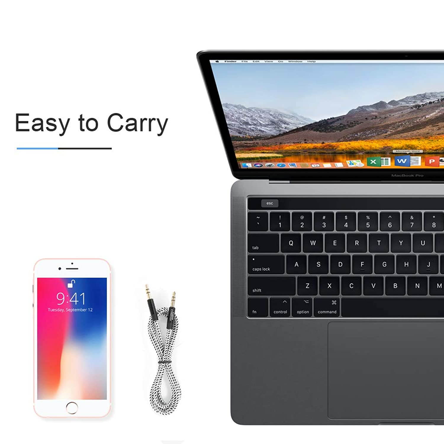 3.5mm Aux Cable, CableCreation 3.5mm Auxiliary Stereo Audio Cables Slim and Soft Aux Cord Compatible with Headphones, iPods, iPhones, iPads, Home/Car Stereos & More, 6 Feet/1.8M