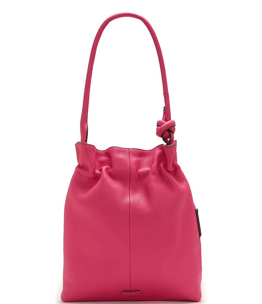 Vince Camuto Cayra Leather Ruched Snap Hobo Bag