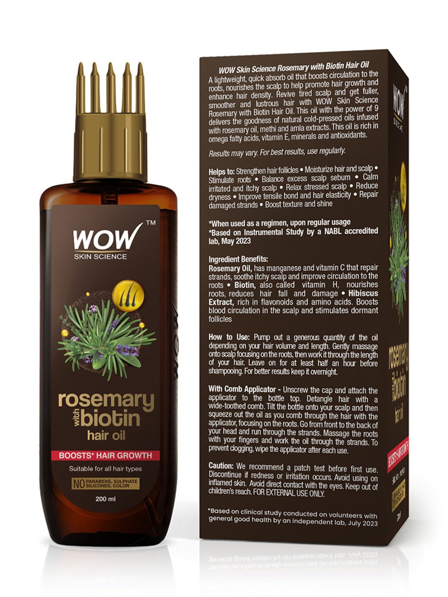 WOW Skin Science Rosemary with Biotin Hair Oil - 200 ml