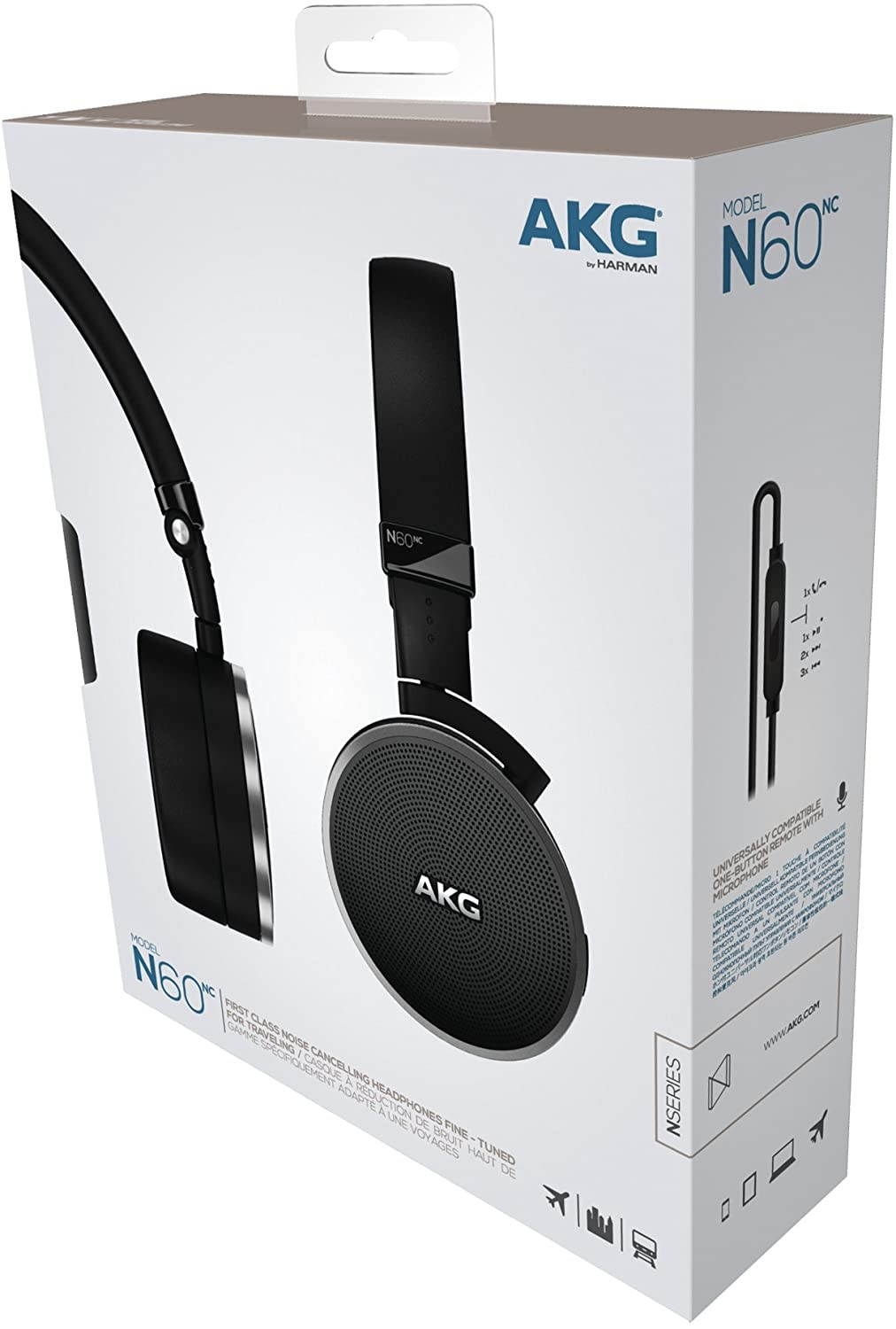 AKG N60 NC Noise-Canceling On-Ear Headphones (Black)