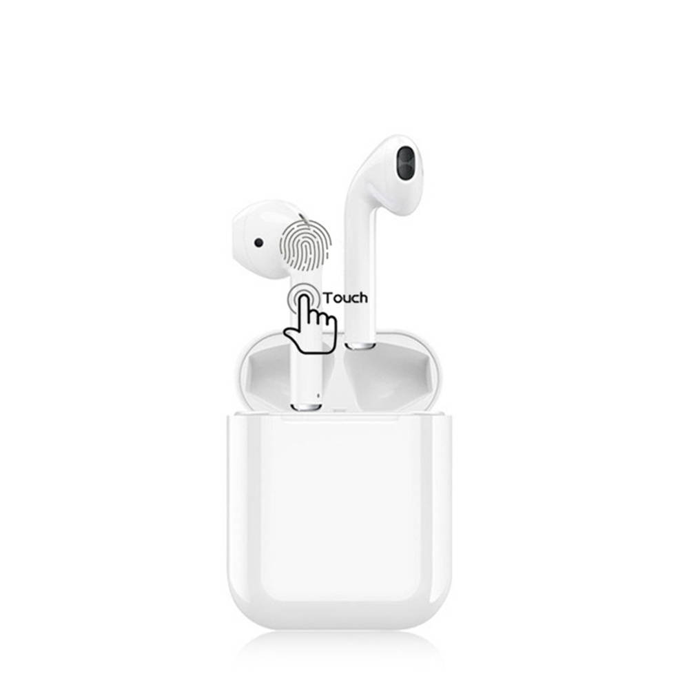i18 Wireless in-Ear Sport Bluetooth 5.0 Earphones Android earpods iphone Bluetooth distance 590 inch (Mini White)