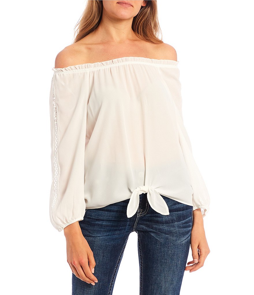 June & Hudson Short Tie Sleeve Knit Tee