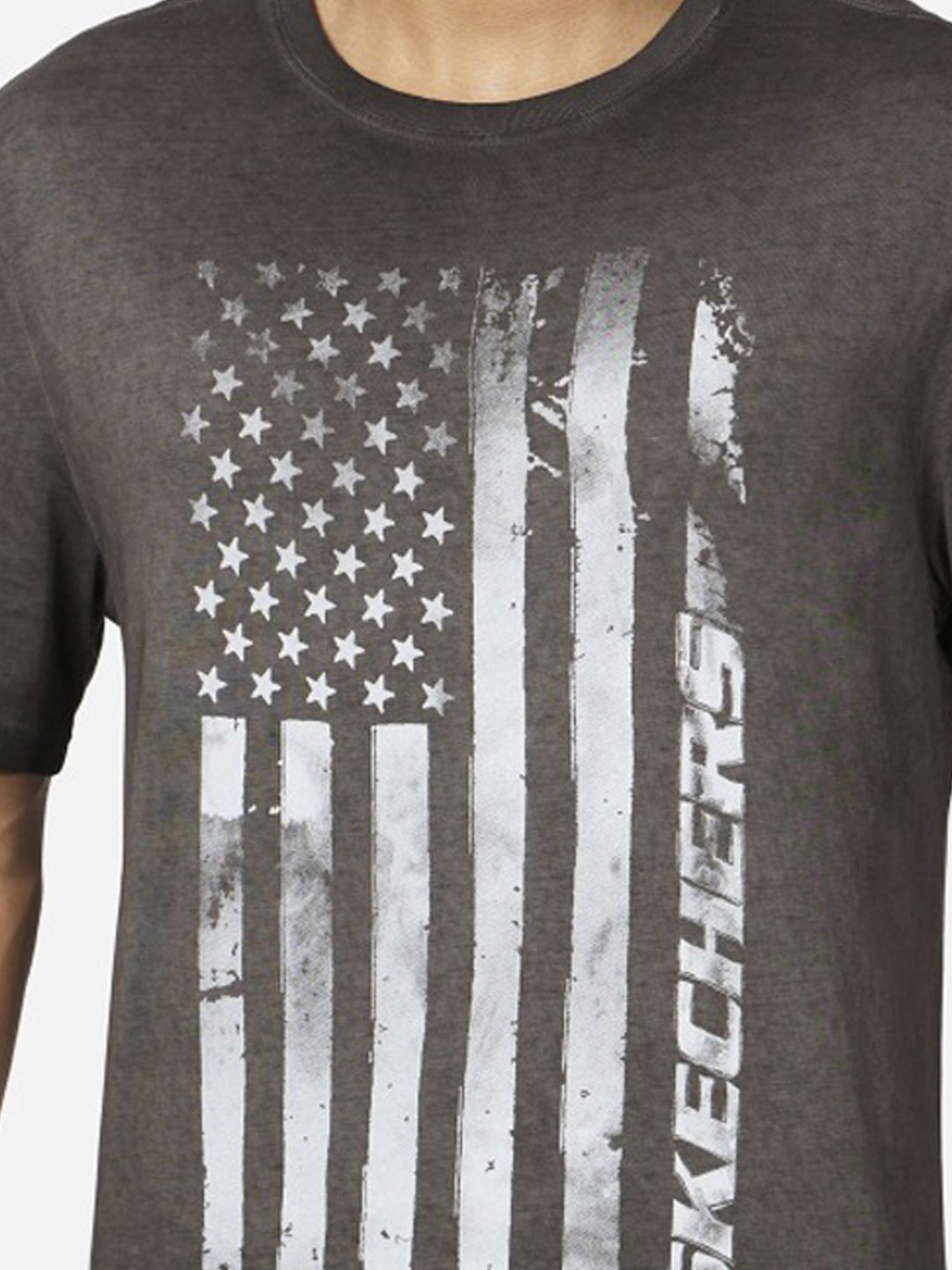 Skechers Black Regular Fit Printed T-Shirt